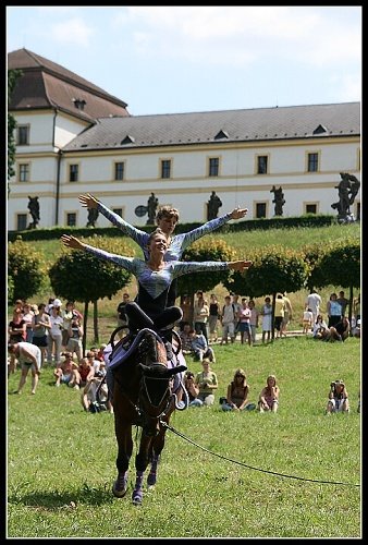 Voltiž na klisně Abaja Skal předvedly cvičenky z JK Žamberk. Voltiž na klisně Abaja Skal předvedly cvičenky z JK Žamberk.