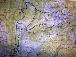 Mapka trasy pretekov, spolu zakreslený 21 km okruh a 35 km okruh, časť trasy spoločná pre obe súťaže