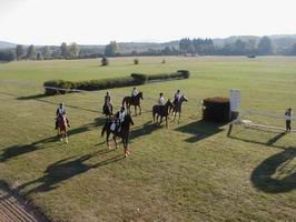 Pred štartom na 70 km, zlava kone - Silvia, Jubel, Macius Pierzsy, Sírius, Garland, Haisha