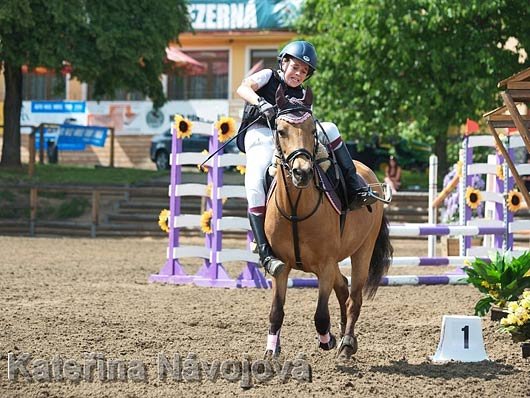Mistrovský kousek předvedla Aneta Vítovcová s Leidy 2, kdy se dokázala z této pozice vrátit do sedla