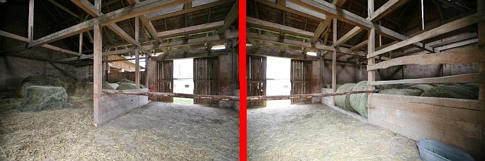 stodola v den příjezdu koní