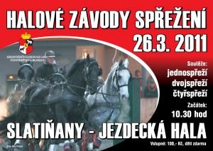 Plakát jako pozvánka na halové závody spřežení ve Slatiňanech
