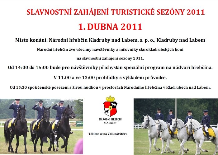 zahájení turistické sezóny v NH KLadruby n.L.