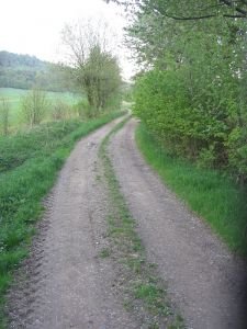 po rovné polní cestě lze trénovat vlnovky a ohýbání "šněrováním"