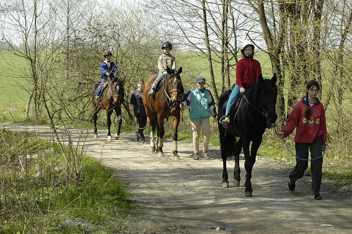 výcvik dětí s vodiči v terénu