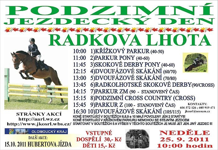 Podzimní jezdecký den Radkova Lhota