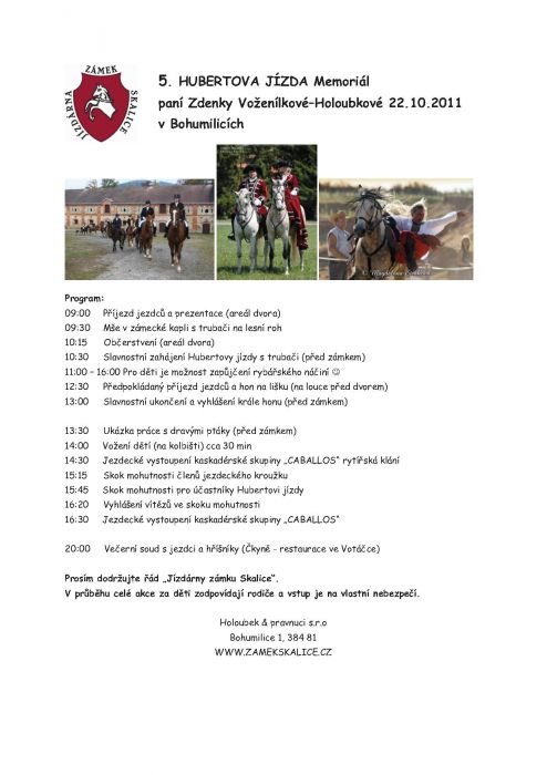 5. Hubertova jízda zámek Skalice