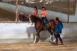 Lucie Čejková nacvičuje piafu.