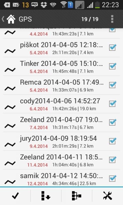 Seznam projetých tras Seznam projetých tras